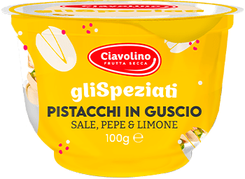 Pistacchi in guscio speziati, sale, pepe e limone