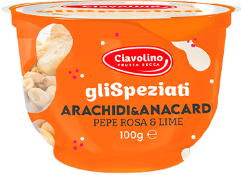 Arachidi e Anacardi speziati, pepe rosa e lime